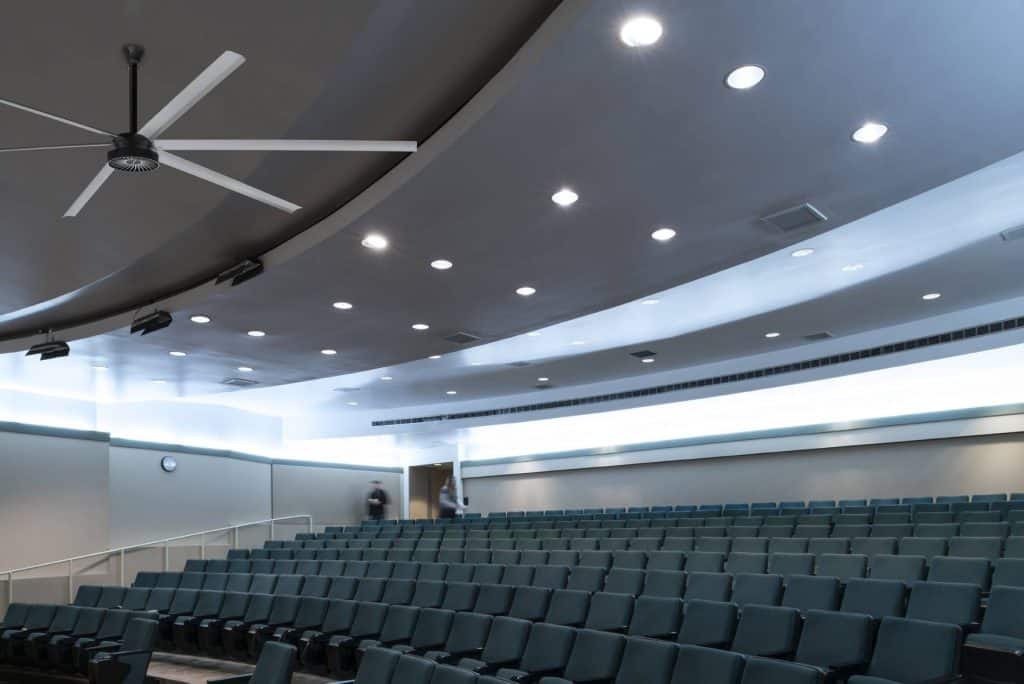 large commercial ceiling fan - auditorium install